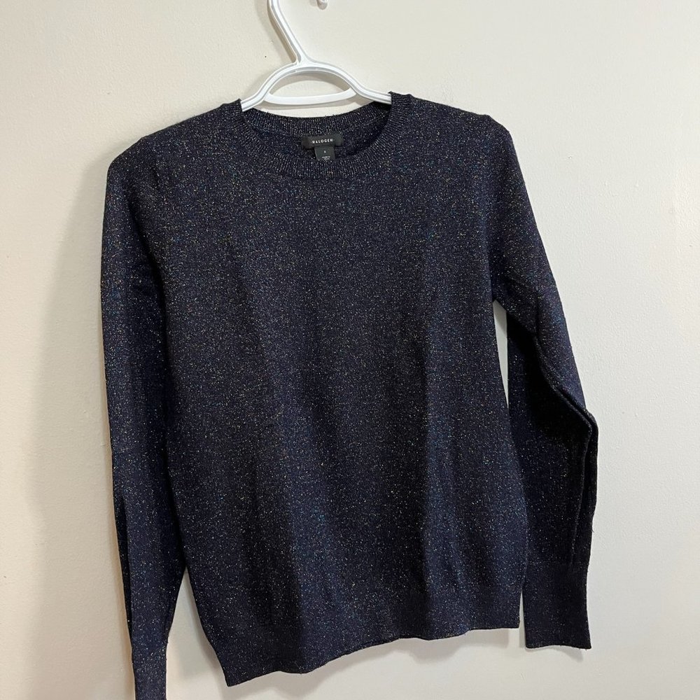 HALOGEN Women's Crew Neck Long Sleeves Sweater Sparkly